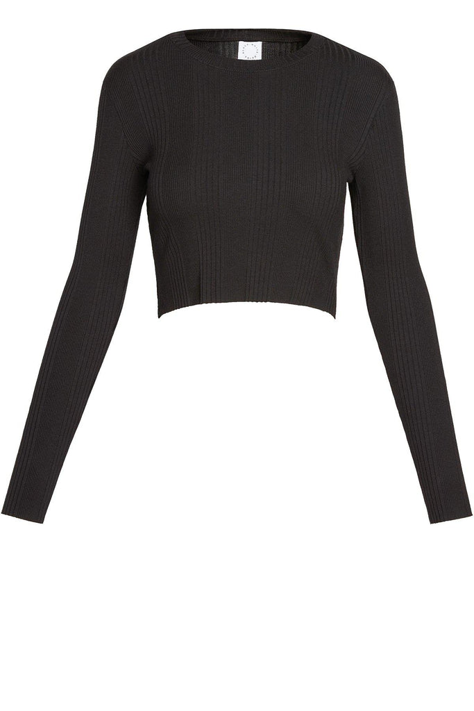 Black Long Sleeve Top - Sexy Cutout Crop Top - Fitted Crop Top - Lulus