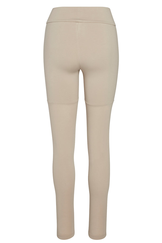 Women's Heattech Leggings Pants Beige tan s 26 - 27 waist stretch cotton bl